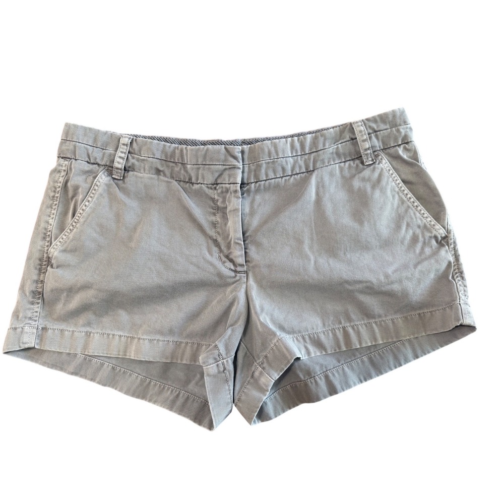 J.Crew Gray Chino‎ Shorts Size 12 Coastal Grandma Old Money Quiet Luxury Preppy